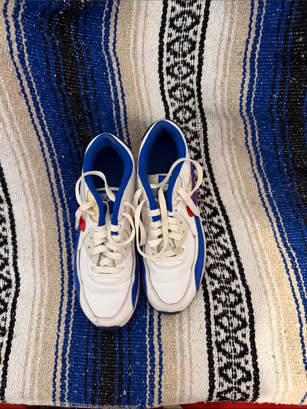 Nike Kids White, Blue and Red Low-Top Sneakers